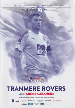 Tranmere Rovers v Crewe Alexandra Match Programme 2019-03-08
